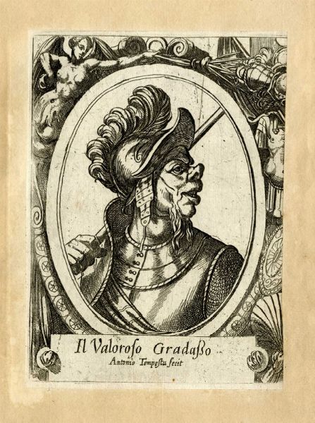 ANTONIO TEMPESTA : Sette ritratti grotteschi dall'Orlando furioso.  - Asta Arte Antica, Moderna e Contemporanea [parte I] - Associazione Nazionale - Case d'Asta italiane
