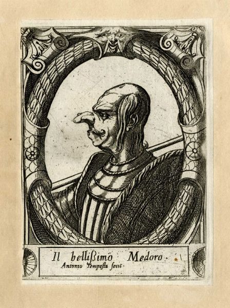 ANTONIO TEMPESTA : Sette ritratti grotteschi dall'Orlando furioso.  - Asta Arte Antica, Moderna e Contemporanea [parte I] - Associazione Nazionale - Case d'Asta italiane