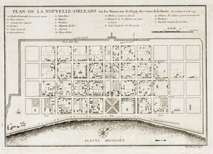 JACQUES NICOLAS BELLIN - Plan de la Nouvelle-Orleans. Sur les Manuscrits du Dpt des Cartes de la Marine.