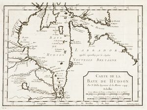 JACQUES NICOLAS BELLIN - Carte de la Baye de Hudson.