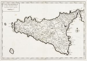 PIERRE (DEL) CALLEJO Y ANGULO - Carte geographique del'Isle et Royaume de Sicile. Nouvellement corrige et augmente.