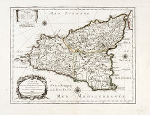 PIERRE DUVAL - La Sicile Avec les anciens noms de presque toutes ses Places, Rivieres, Chasteaux, & c. et diverses observations nouvelles.