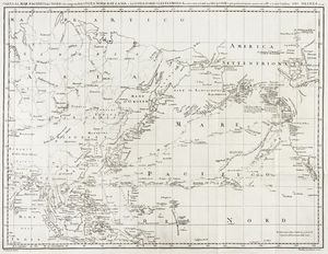 JOHN MEARES - Carta del Mar Pacifico del Nord che comprende la costa Nord-Est d'Asia e la costa Nord-Ovest d'America riconosciuta nel 1778 e 79 dal Cap. Cook e pi particolarmente ancora nel 1788 e 89 dal Capitano Gio. Meares.