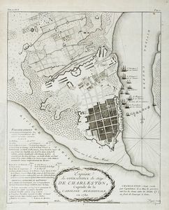 CHARLES PICQUET - Esquisse des oprations du Sige de Charleston, Capitale de la Caroline Meridionale, en 1780.