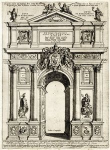 GIOVANNI MAGGI - Arco di trionfo eretto in Campidoglio a Papa Paolo V per il possesso a San Giovanni in Laterano.