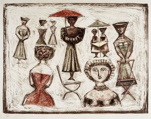 Massimo Campigli : Passeggiata romana.  - Asta Arte Antica, Moderna e Contemporanea [parte II] - Associazione Nazionale - Case d'Asta italiane