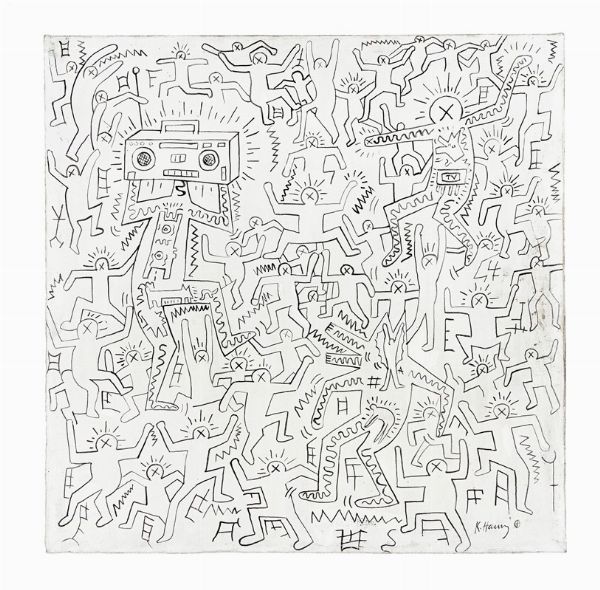 Keith Haring : Untitled.  - Asta Arte Antica, Moderna e Contemporanea [parte II] - Associazione Nazionale - Case d'Asta italiane