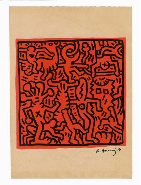 Keith Haring : Untitled.  - Asta Arte Antica, Moderna e Contemporanea [parte II] - Associazione Nazionale - Case d'Asta italiane