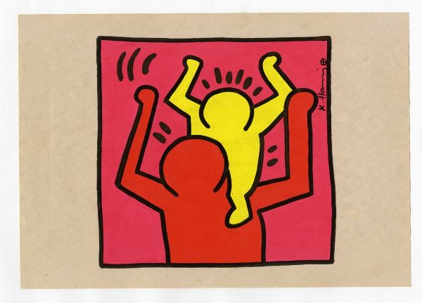 Keith Haring : Untitled.  - Asta Arte Antica, Moderna e Contemporanea [parte II] - Associazione Nazionale - Case d'Asta italiane