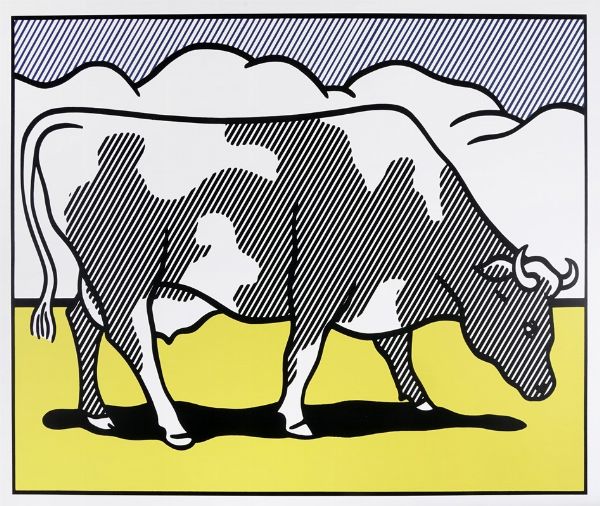 Roy Lichtenstein : Cow Going Abstract (Triptych).  - Asta Arte Antica, Moderna e Contemporanea [parte II] - Associazione Nazionale - Case d'Asta italiane