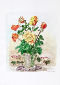 MICHELE CASCELLA - Vaso di fiori.