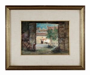 MARIANO FORTUNY Y MADRAZO - Scorcio di paese.