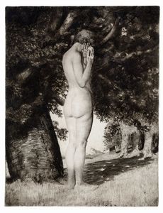 JOSEPH UHL - Eva am Baum der Erkennis (Eva all'albero della conoscenza).