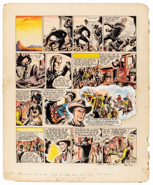 Frank Humphris : Jeff Arnold - Return of the black shadow  - Asta Fumetti: Tavole e Illustrazioni Originali - Associazione Nazionale - Case d'Asta italiane