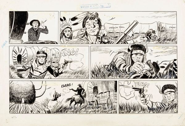 Hugo Pratt : Il Sergente Kirk - Sentiero di sangue  - Asta Fumetti: Tavole e Illustrazioni Originali - Associazione Nazionale - Case d'Asta italiane