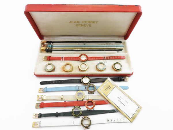 Due orologi da polso per donna Jean Perret in metallo dorato  - Asta Gioielli e Orologi - Associazione Nazionale - Case d'Asta italiane