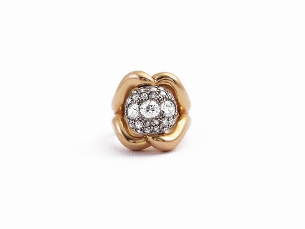 Anello in oro giallo e bianco con diamanti  - Asta Gioielli e Orologi - Associazione Nazionale - Case d'Asta italiane