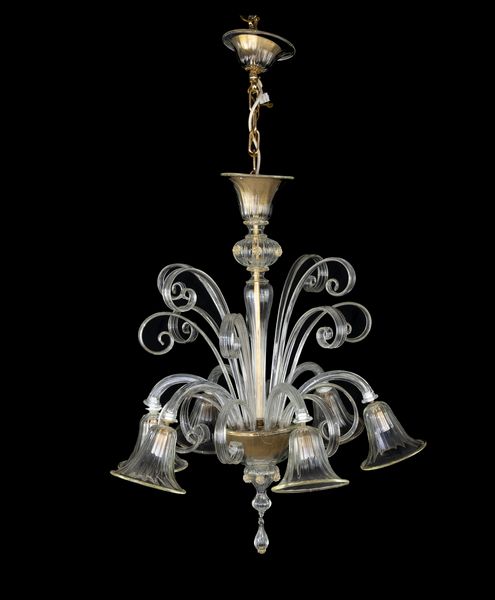 Lampadario vintage di Murano  - Asta 20TH CENTURY DESIGN From the late 19th to the early 21th Century - Associazione Nazionale - Case d'Asta italiane