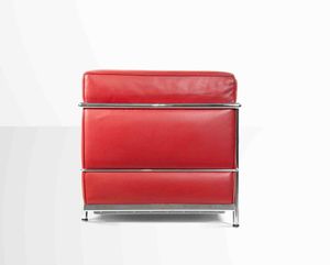 Le Corbusier (Charles Edouard Jeanneret Gris) - Divano LC2 rosso vintage  - Asta 20TH CENTURY DESIGN From the late 19th to the early 21th Century - Associazione Nazionale - Case d'Asta italiane