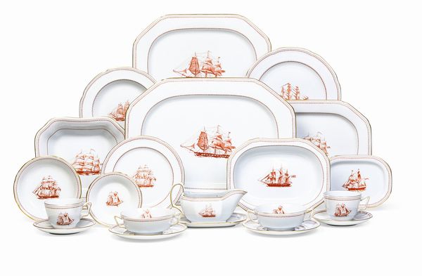 Servizio da tavola Trade Winds Red.<BR>Inghilterra, Manifattura Spode, 1960-1993<BR>  - Asta L'Art de la Table - Associazione Nazionale - Case d'Asta italiane