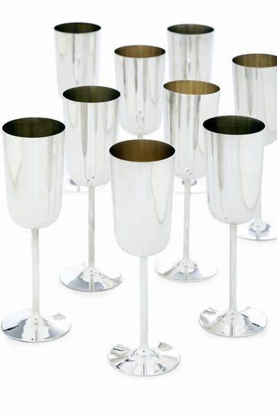 Diciotto flutes. Argenteria italiana del XX secolo, argentiere F.lli Zaramella, Padova  - Asta L'Art de la Table - Associazione Nazionale - Case d'Asta italiane