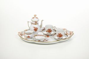 Servizio tte--tte da caff Appony Orange<BR>Ungheria, Manifattura Herend, met del XX secolo<BR>Per Candida Tupini, Napoli<BR>  - Asta L'Art de la Table - Associazione Nazionale - Case d'Asta italiane