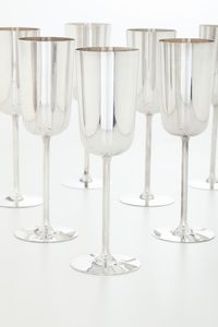 Diciotto flutes. Argenteria italiana del XX secolo, argentiere F.lli Zaramella, Padova  - Asta L'Art de la Table - Associazione Nazionale - Case d'Asta italiane