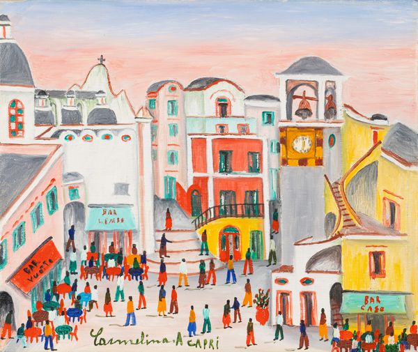 Carmelina Di Capri : Piazzetta a Capri  - Asta Arte Moderna e Contemporanea - Associazione Nazionale - Case d'Asta italiane