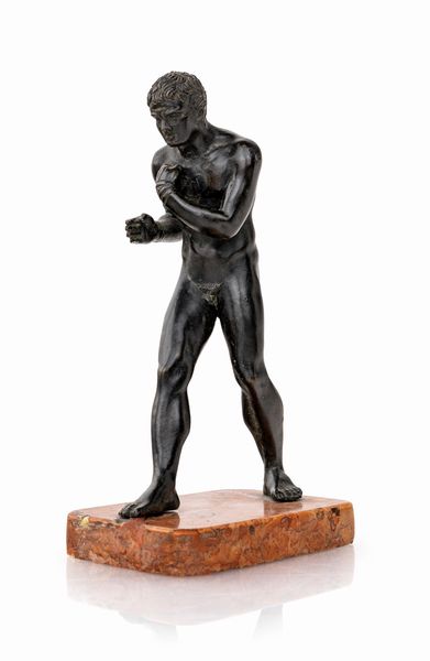 Pugile in bronzo brunito, XIX secolo  - Asta Antiquariato - Mobili, Sculture e Oggetti d'Arte - Associazione Nazionale - Case d'Asta italiane