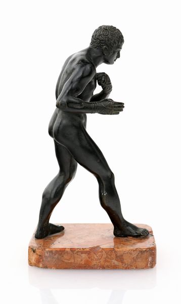 Pugile in bronzo brunito, XIX secolo  - Asta Antiquariato - Mobili, Sculture e Oggetti d'Arte - Associazione Nazionale - Case d'Asta italiane