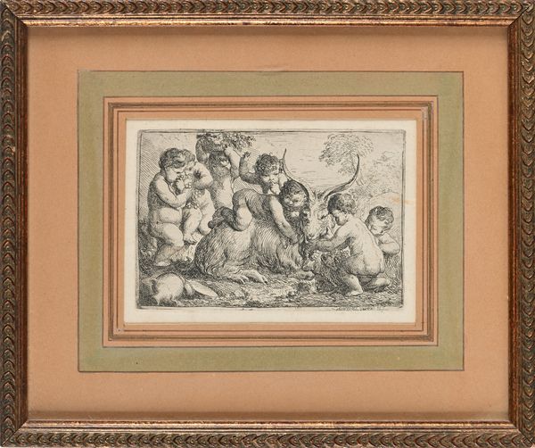 Gabriel Huquier, : Giochi di putti, da Francois Boucher e Baccanale con capra e amorini  - Asta Antiquariato - Mobili, Sculture e Oggetti d'Arte - Associazione Nazionale - Case d'Asta italiane