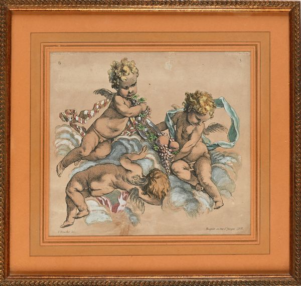 Gabriel Huquier : Giochi di putti, da Francois Boucher  - Asta Antiquariato - Mobili, Sculture e Oggetti d'Arte - Associazione Nazionale - Case d'Asta italiane