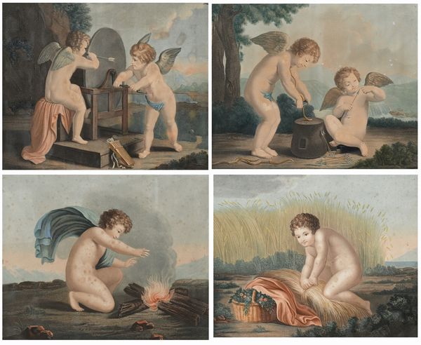 Giochi di putti, secondo le composizioni originali di Francesco Albani  - Asta Antiquariato - Mobili, Sculture e Oggetti d'Arte - Associazione Nazionale - Case d'Asta italiane