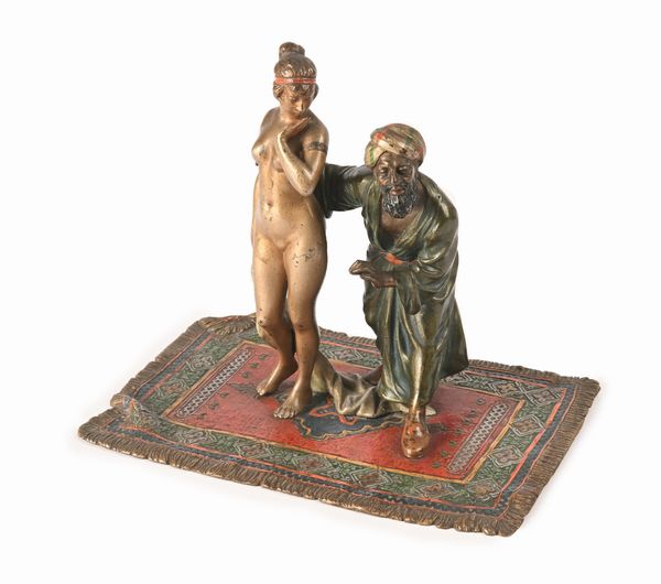 Franz Xaver Bergmann, d'apres : Scultura in ottone dipinto, Vienna, prima met del XX secolo  - Asta Antiquariato - Mobili, Sculture e Oggetti d'Arte - Associazione Nazionale - Case d'Asta italiane