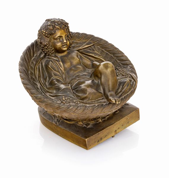 Julius Troschel, d'apres : Bacco bambino in una cesta  - Asta Antiquariato - Mobili, Sculture e Oggetti d'Arte - Associazione Nazionale - Case d'Asta italiane