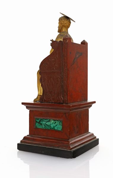 San Pietro in bronzo su trono in marmo, inizi del XIX secolo  - Asta Antiquariato - Mobili, Sculture e Oggetti d'Arte - Associazione Nazionale - Case d'Asta italiane