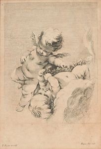 Gabriel Huquier, : Giochi di putti, da Francois Boucher e Baccanale con capra e amorini  - Asta Antiquariato - Mobili, Sculture e Oggetti d'Arte - Associazione Nazionale - Case d'Asta italiane