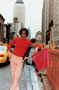 Wolfgang Tillmans - Michael Bergin and fan holding flag