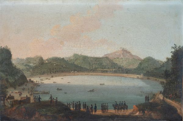 Pietro Antoniani (Milano, 1740 - 1805) : Veduta del Lago d'Averno presso Napoli  - Asta Oggetti d'arte, Gouaches dalla Collezione di Carlo Knight, importanti dipinti antichi e dipinti del XIX secolo - Associazione Nazionale - Case d'Asta italiane