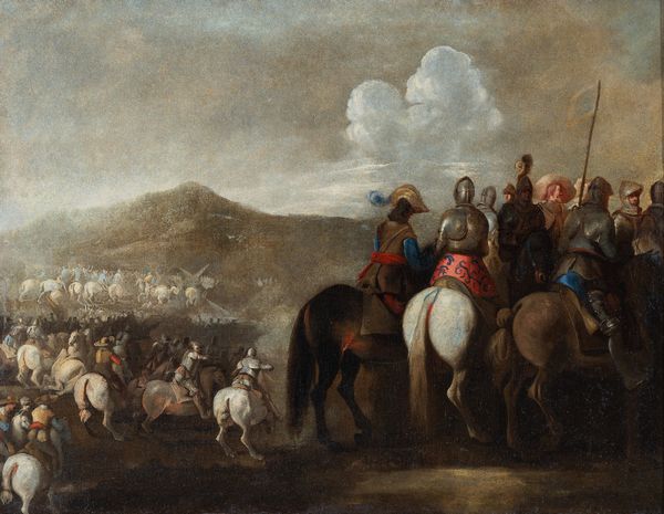 PITTORE NAPOLETANO DEL XVII SECOLO : Scena di battaglia  - Asta Oggetti d'arte, Gouaches dalla Collezione di Carlo Knight, importanti dipinti antichi e dipinti del XIX secolo - Associazione Nazionale - Case d'Asta italiane