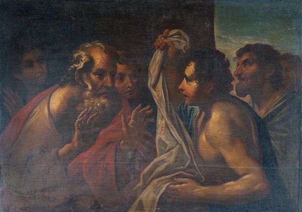 Scuola veneta, fine XVII secolo : La tunica di Giuseppe  - Asta Oggetti d'arte, Gouaches dalla Collezione di Carlo Knight, importanti dipinti antichi e dipinti del XIX secolo - Associazione Nazionale - Case d'Asta italiane