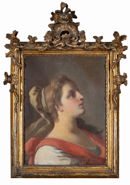 attribuito a Francesco De Mura : Figura di donna  - Asta Oggetti d'arte, Gouaches dalla Collezione di Carlo Knight, importanti dipinti antichi e dipinti del XIX secolo - Associazione Nazionale - Case d'Asta italiane