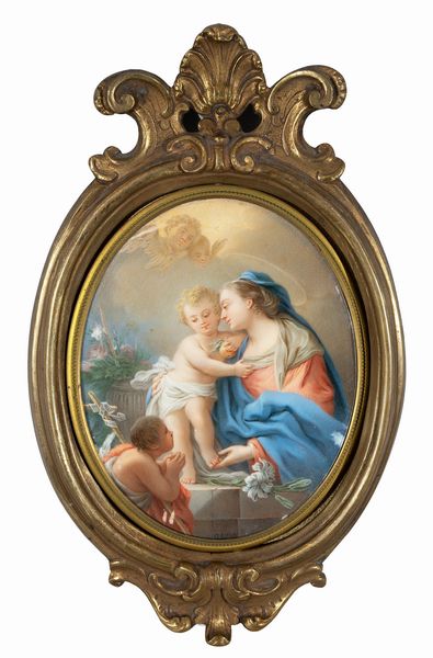 Gennaro Ruo  (Napoli, 1812-1884) : Madonna con bambino  - Asta Oggetti d'arte, Gouaches dalla Collezione di Carlo Knight, importanti dipinti antichi e dipinti del XIX secolo - Associazione Nazionale - Case d'Asta italiane