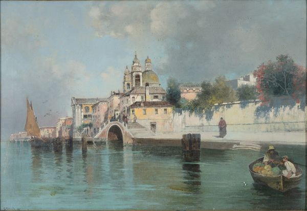 Salvatore Petruolo : Veduta di Venezia  - Asta Oggetti d'arte, Gouaches dalla Collezione di Carlo Knight, importanti dipinti antichi e dipinti del XIX secolo - Associazione Nazionale - Case d'Asta italiane