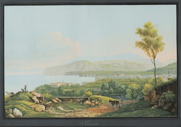 Scuola napoletana XIX secolo : Sorrento  - Asta Oggetti d'arte, Gouaches dalla Collezione di Carlo Knight, importanti dipinti antichi e dipinti del XIX secolo - Associazione Nazionale - Case d'Asta italiane