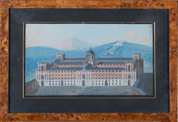 Scuola napoletana, XVIII secolo : Progetto originale del Palazzo Reale di Caserta  - Asta Oggetti d'arte, Gouaches dalla Collezione di Carlo Knight, importanti dipinti antichi e dipinti del XIX secolo - Associazione Nazionale - Case d'Asta italiane