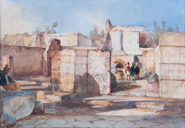 Giacinto Gigante : Casa Pompeana  - Asta Oggetti d'arte, Gouaches dalla Collezione di Carlo Knight, importanti dipinti antichi e dipinti del XIX secolo - Associazione Nazionale - Case d'Asta italiane