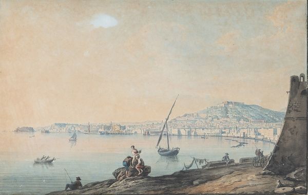 Pietro Fabris : Napoli da Portici  - Asta Oggetti d'arte, Gouaches dalla Collezione di Carlo Knight, importanti dipinti antichi e dipinti del XIX secolo - Associazione Nazionale - Case d'Asta italiane