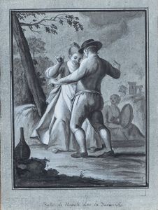 attribuito a Pietro Fabris (Napoli, 1740 – 1792) - Ballo di Napoli detto la Tarantella