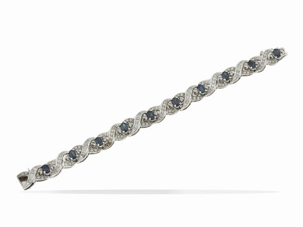 Bracciale con diamanti e zaffiri  - Asta Fine Jewels - Associazione Nazionale - Case d'Asta italiane